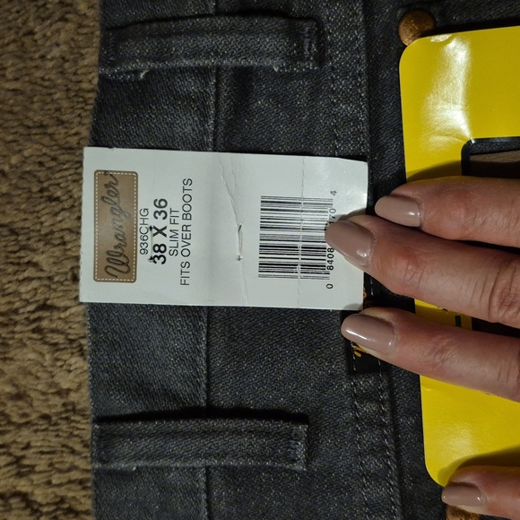 Wrangler Slim Fit Cowboy Cut Sz 38 X 36 Gray NWT - Picture 7 of 9